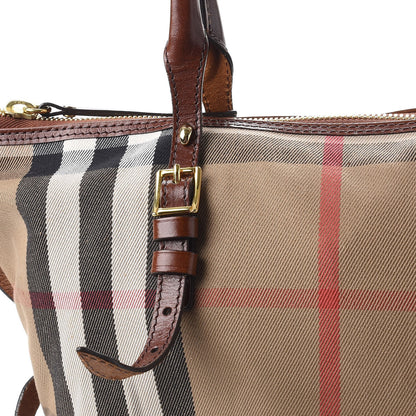 Burberry Canvas House Check Shoulder Bag Saddle Brown 9 of 13