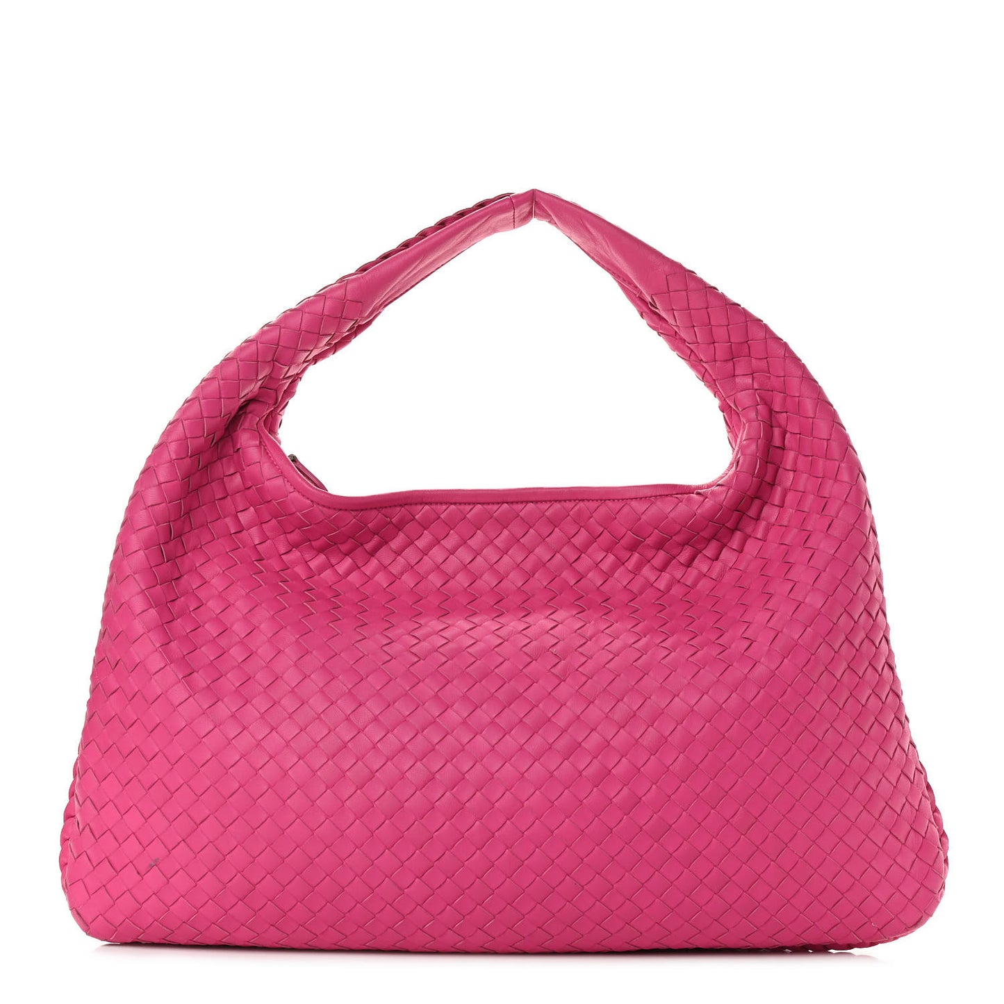 Nappa Intrecciato Large Veneta Hobo Rosa Shock