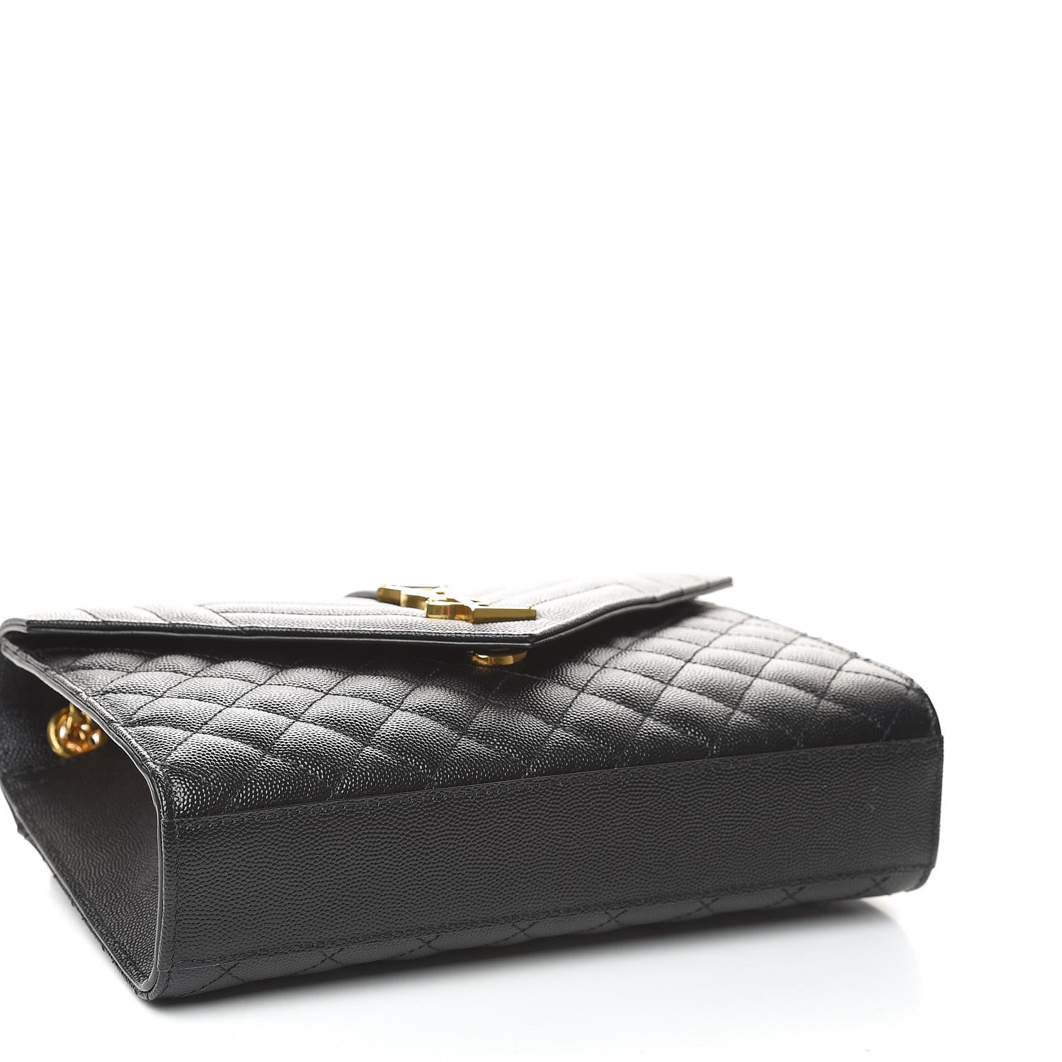 Saint Laurent Grain De Poudre Textured Mixed Matelasse Triquilt Medium Monogram Satchel Black 4 of 9
