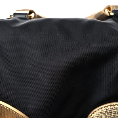 Burberry Nylon Medium Rucksack Runway Backpack Black Gold 22 of 22