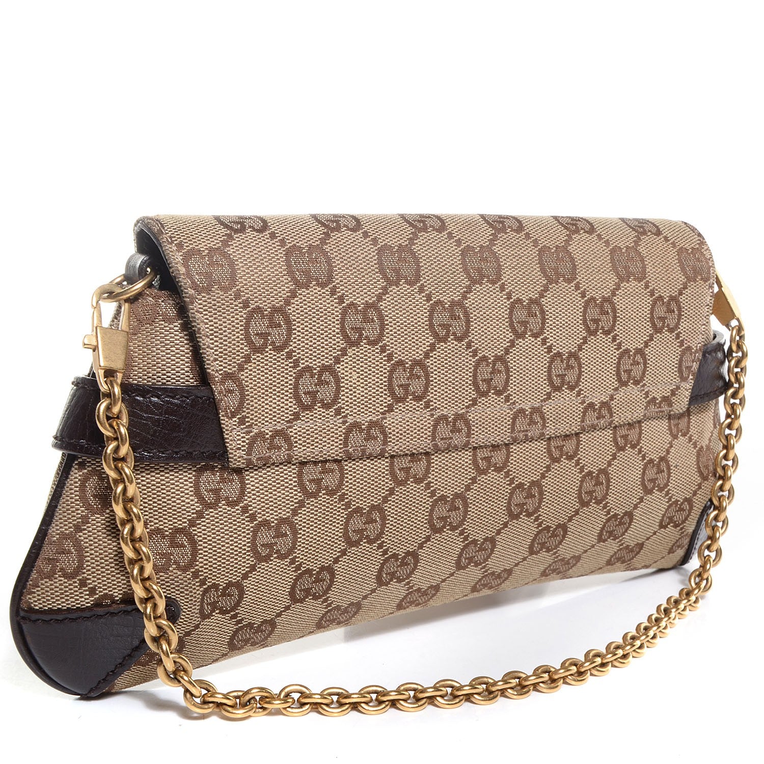 Gucci Monogram Horsebit Clutch Brown 3 of 7