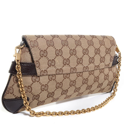 Gucci Monogram Horsebit Clutch Brown 3 of 7