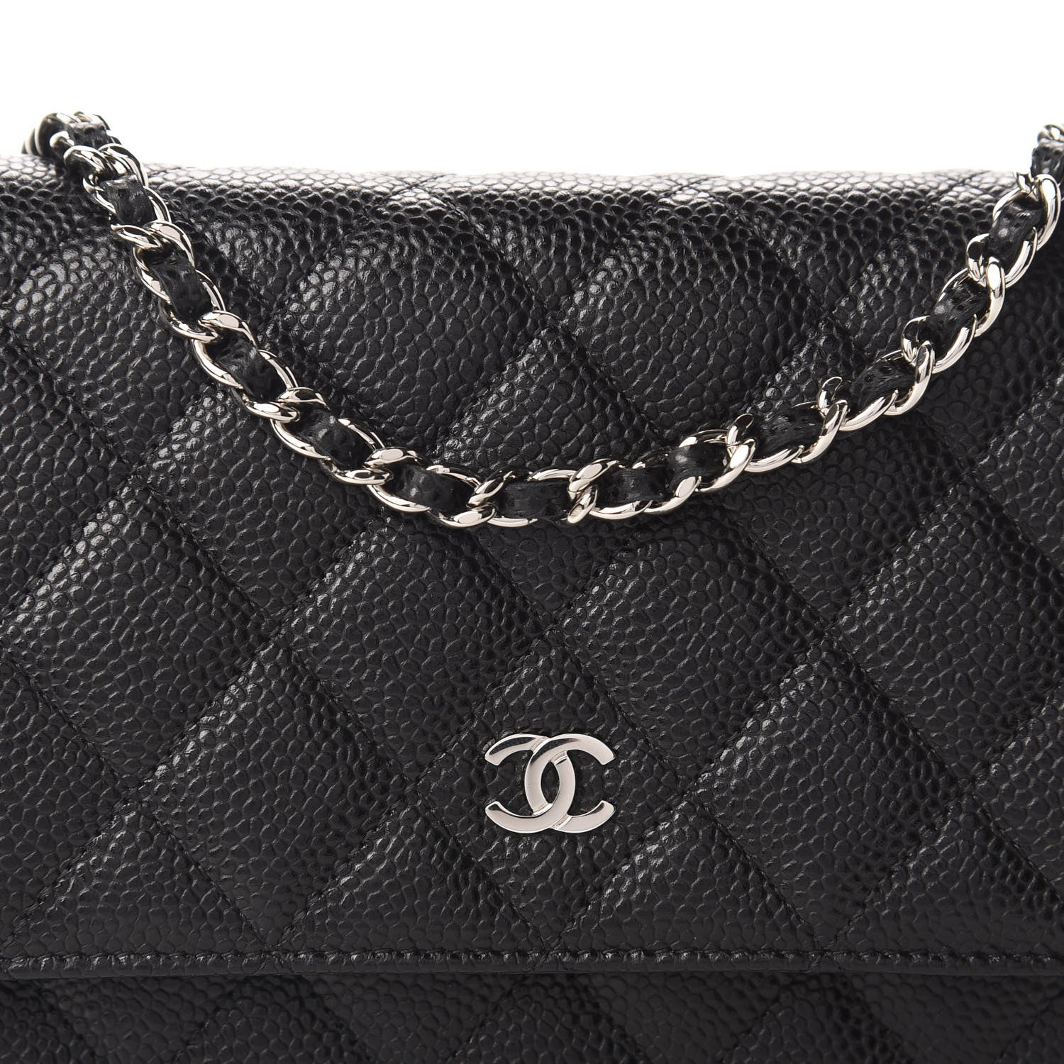 Chanel Caviar Quilted Wallet On Chain WOC Black 11 of 12