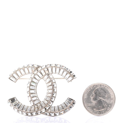 Chanel Baguette Crystal CC Brooch Silver 2 of 4