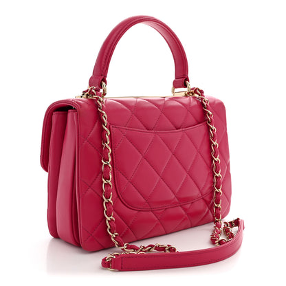 Chanel Lambskin Quilted Small Trendy CC Flap Dual Handle Bag Dark Pink 3 of 13