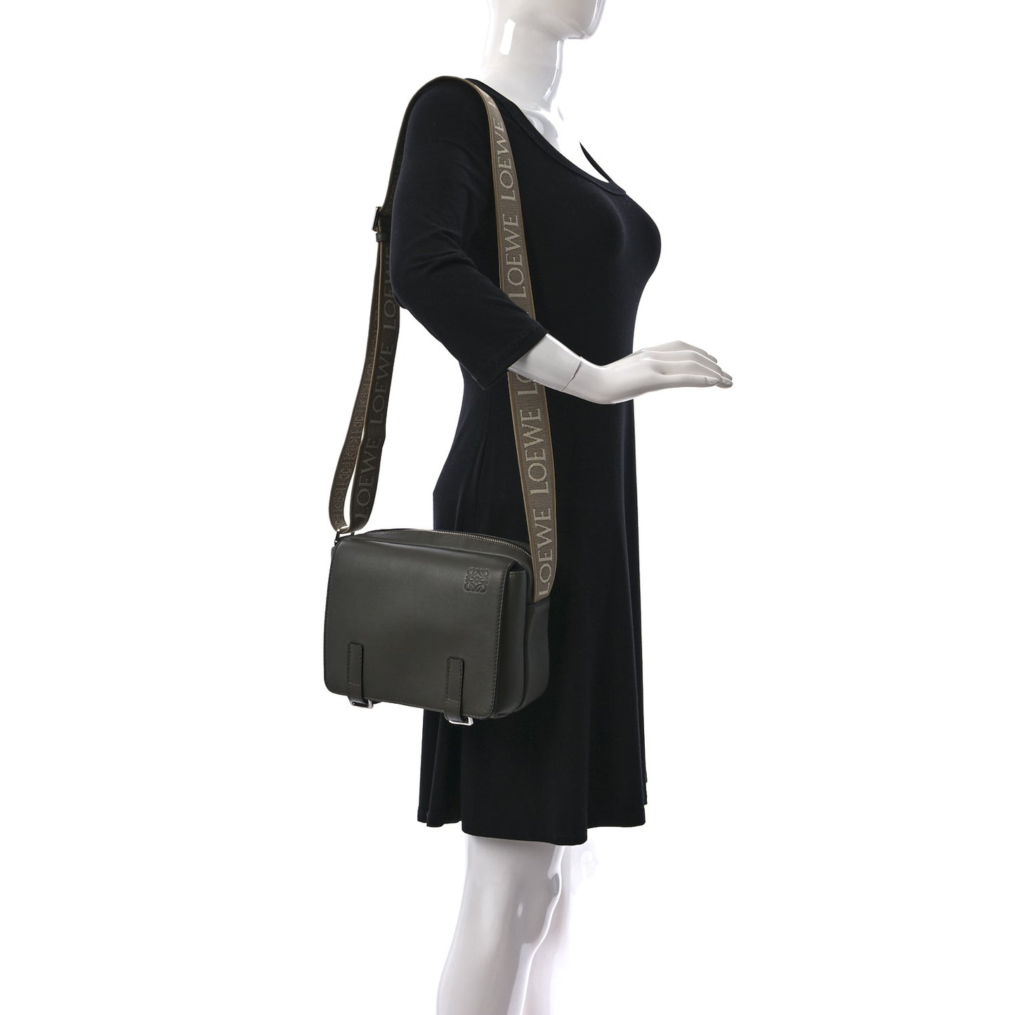Smooth Calfskin XS Military Messenger Bag Khaki Green
