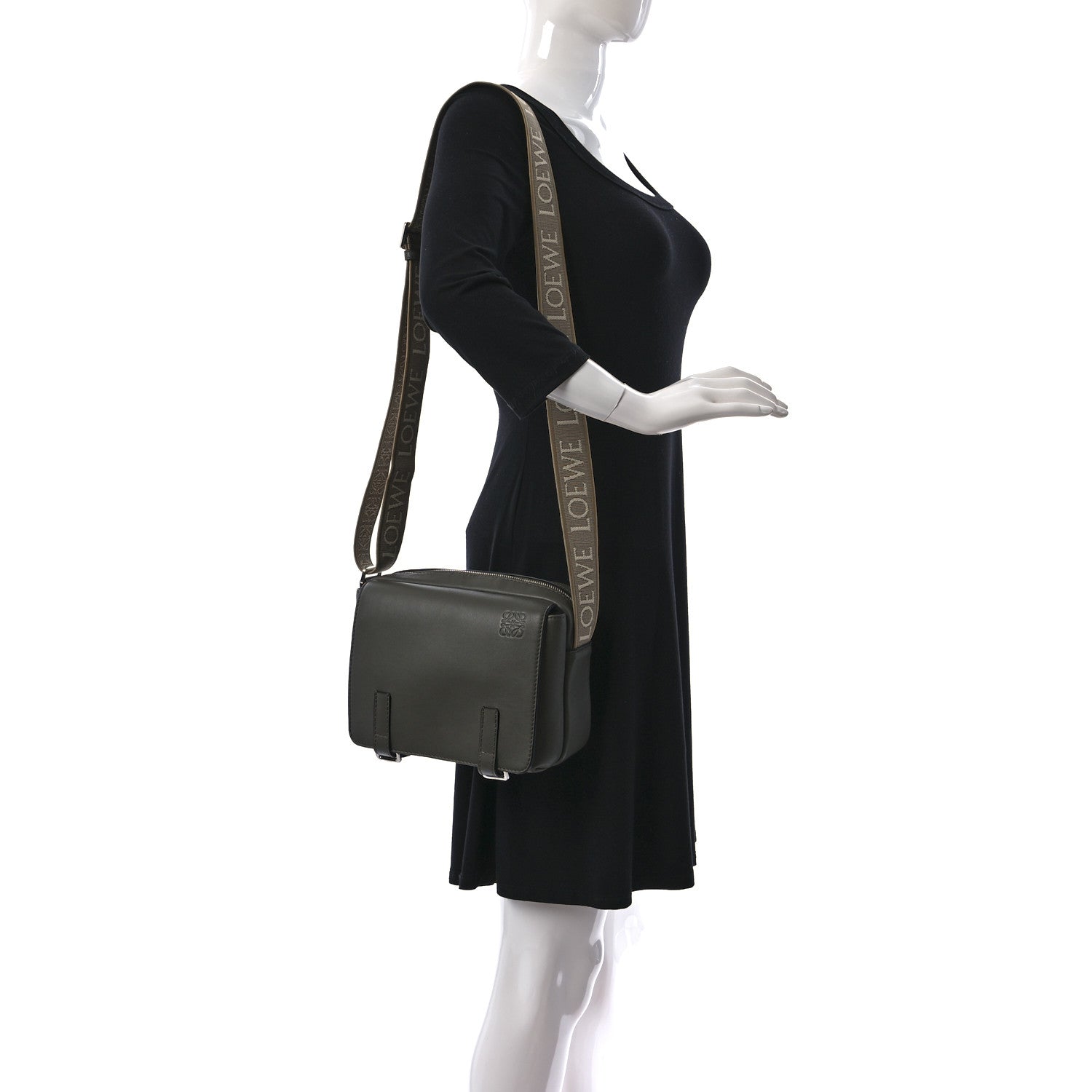 Loewe Smooth Calfskin XS Military Messenger Bag Khaki Green 2 of 8