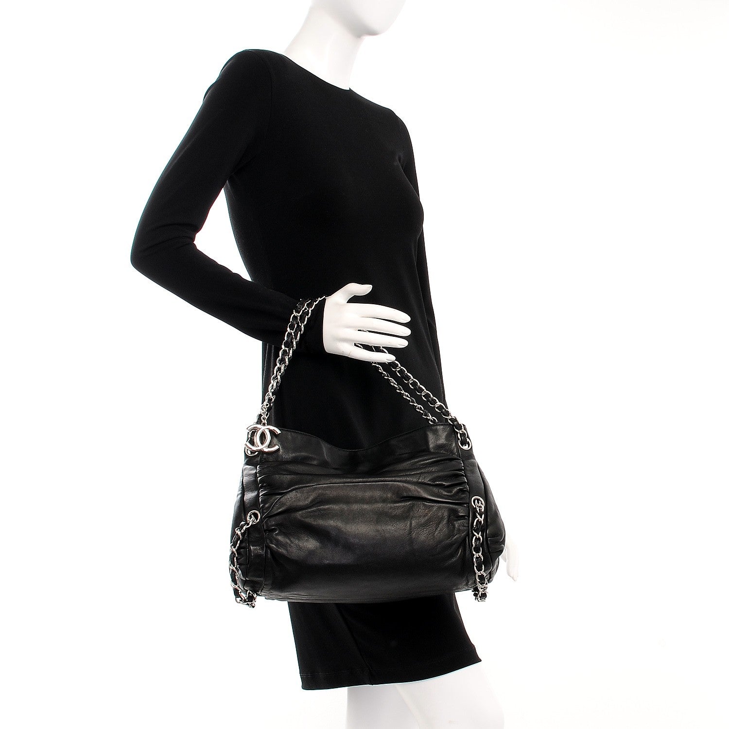 Chanel Lambskin Large Sharpei Shoulder Bag Black 2 of 7
