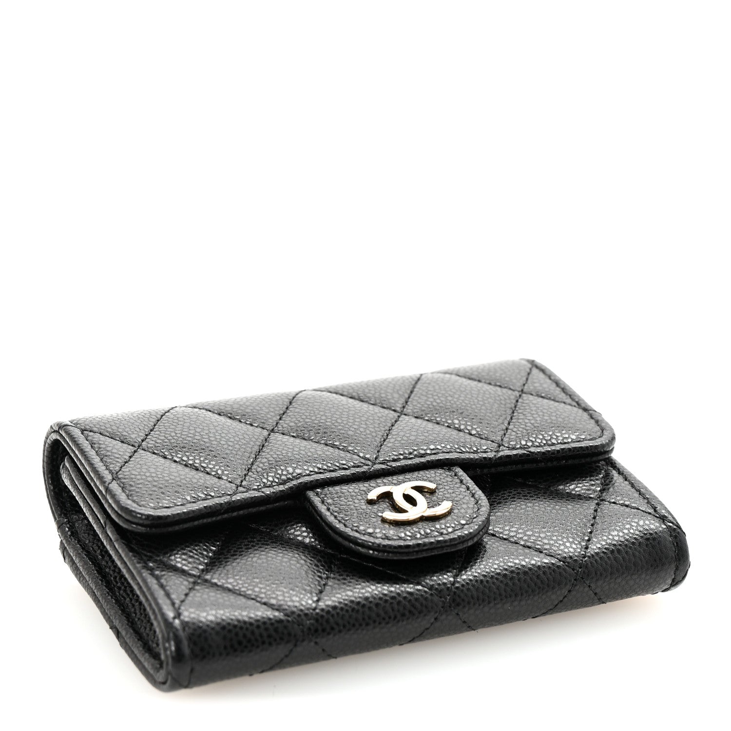 Chanel Caviar Quilted Flap Card Holder Wallet Black 4 of 9