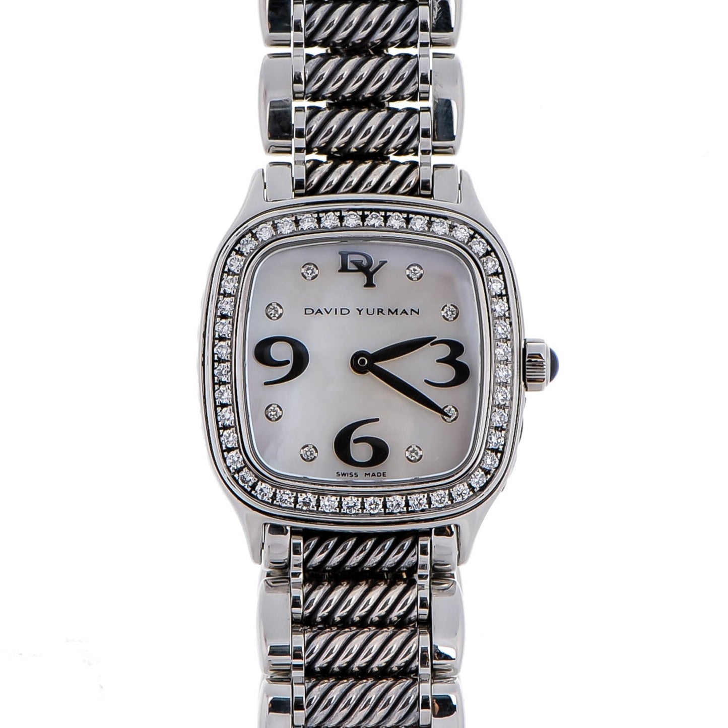 Stainless Steel Diamond Bezel Mother of Pearl 25mm Thoroughbred Quartz Watch
