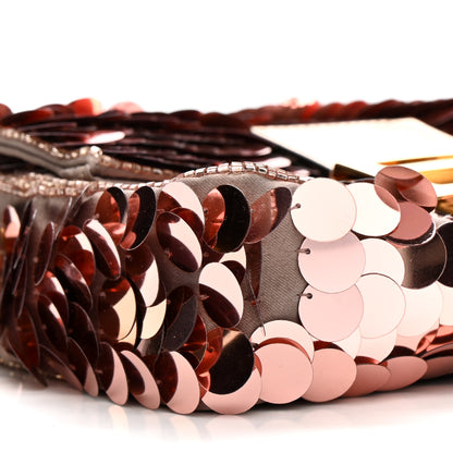 Fendi Satin Paillettes Catalan Mirror Mini Baguette 1997 Antico Rame 10 of 11