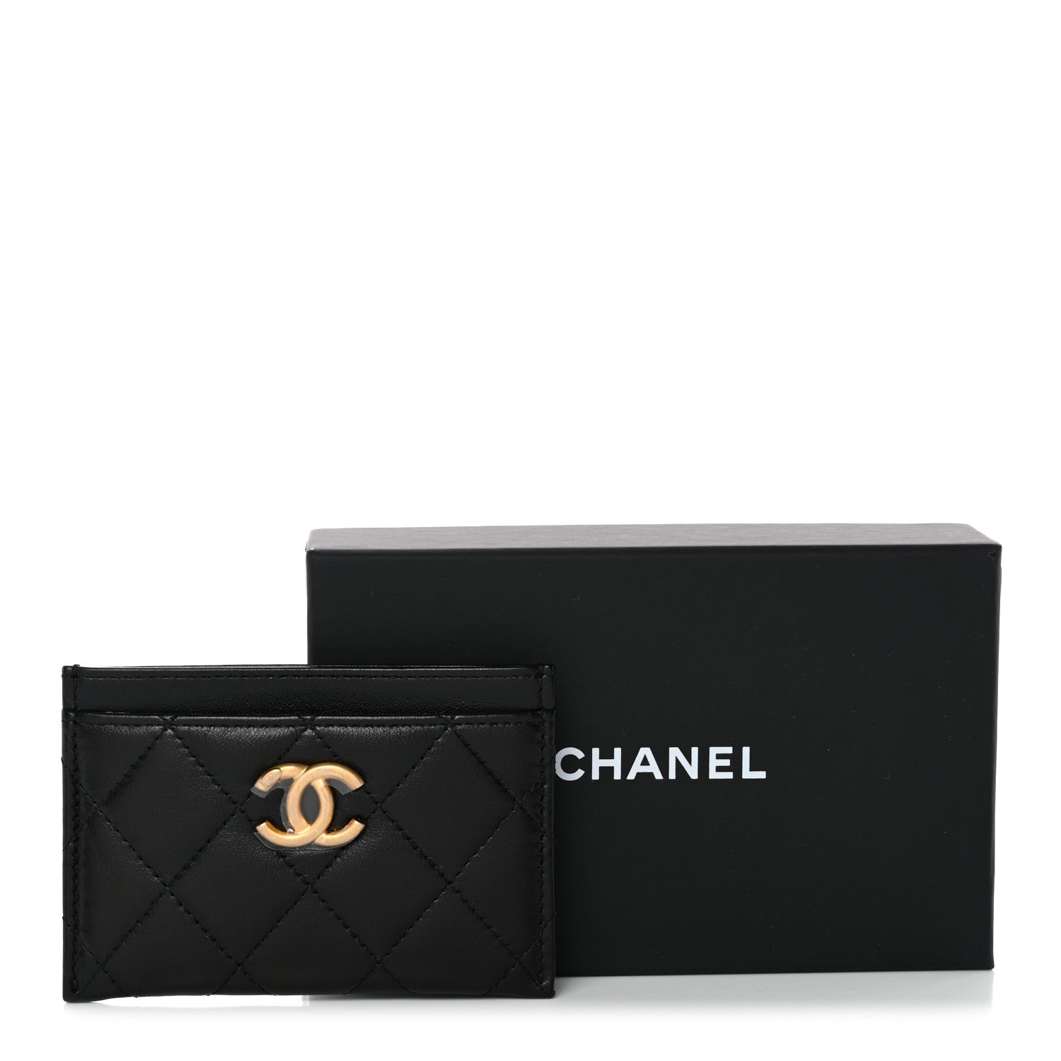 Chanel Caviar Quilted Textured CC Card Holder Black 9 of 9