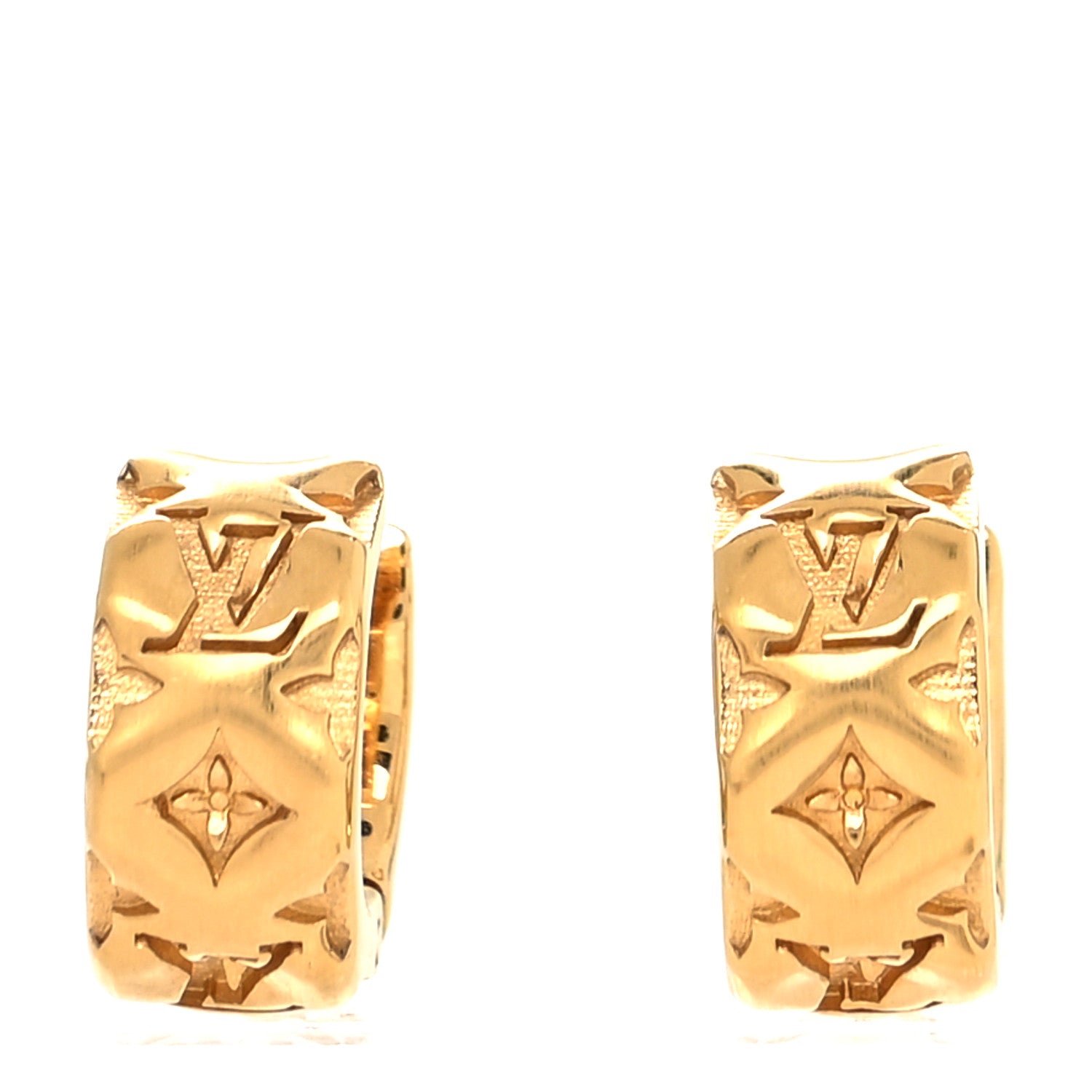 Louis Vuitton Nanogram Pillow Earrings Gold 1 of 5