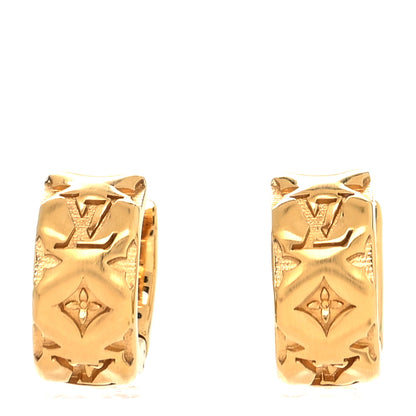 Louis Vuitton Nanogram Pillow Earrings Gold 1 of 5