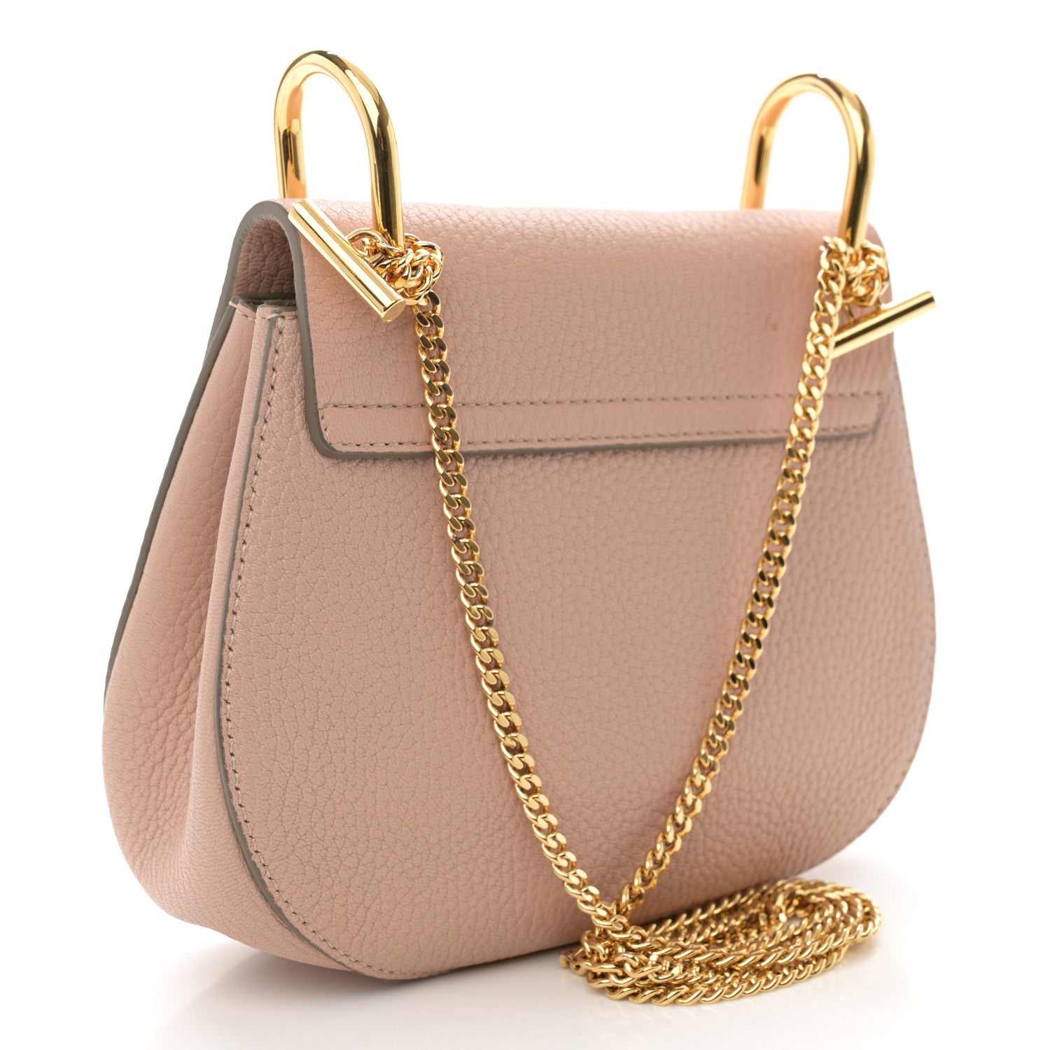 Chloe Grained Lambskin Mini Drew Shoulder Bag Cement Pink 3 of 12