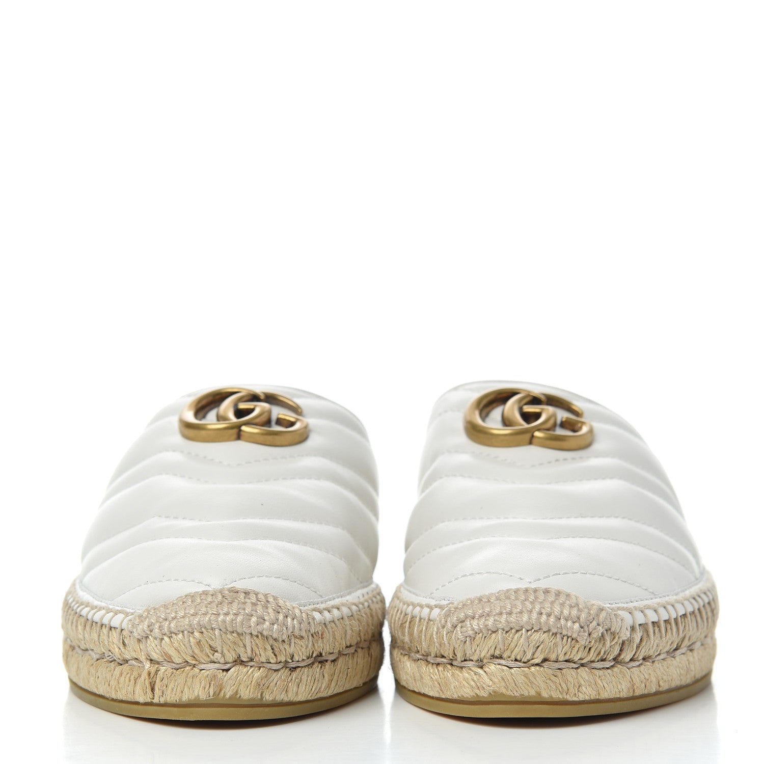 Gucci Nappa Matelasse GG Marmont Espadrille Slippers 39 Great White 2 of 14