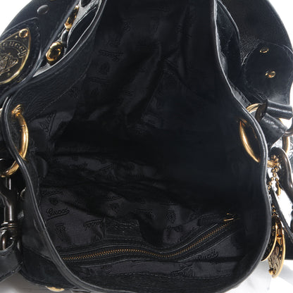 Gucci Leather Suede Fringe Babouska Hobo Black 5 of 8