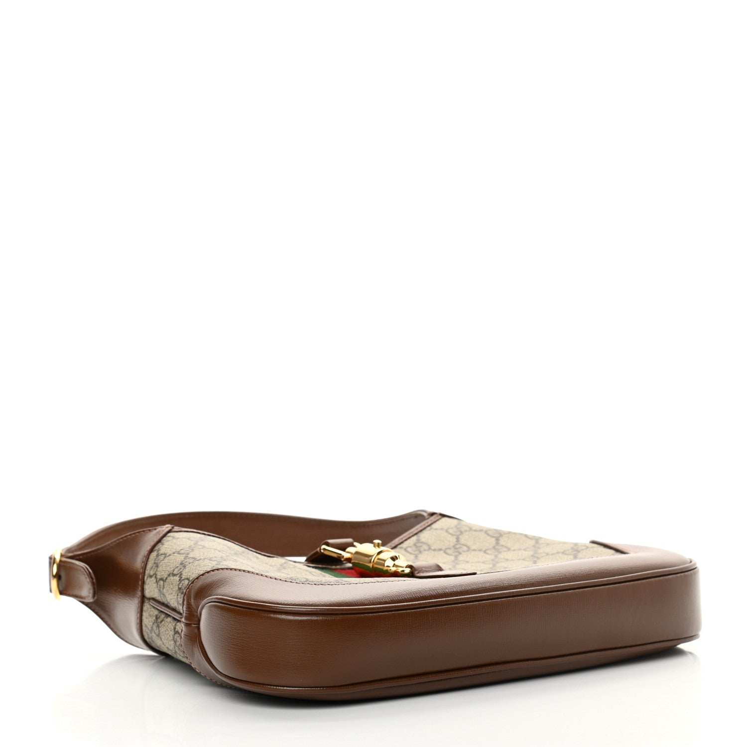 Gucci GG Supreme Monogram Azalea Calfskin Web Small Jackie 1961 Hobo Beige Ebony Brown Sugar 4 of 10