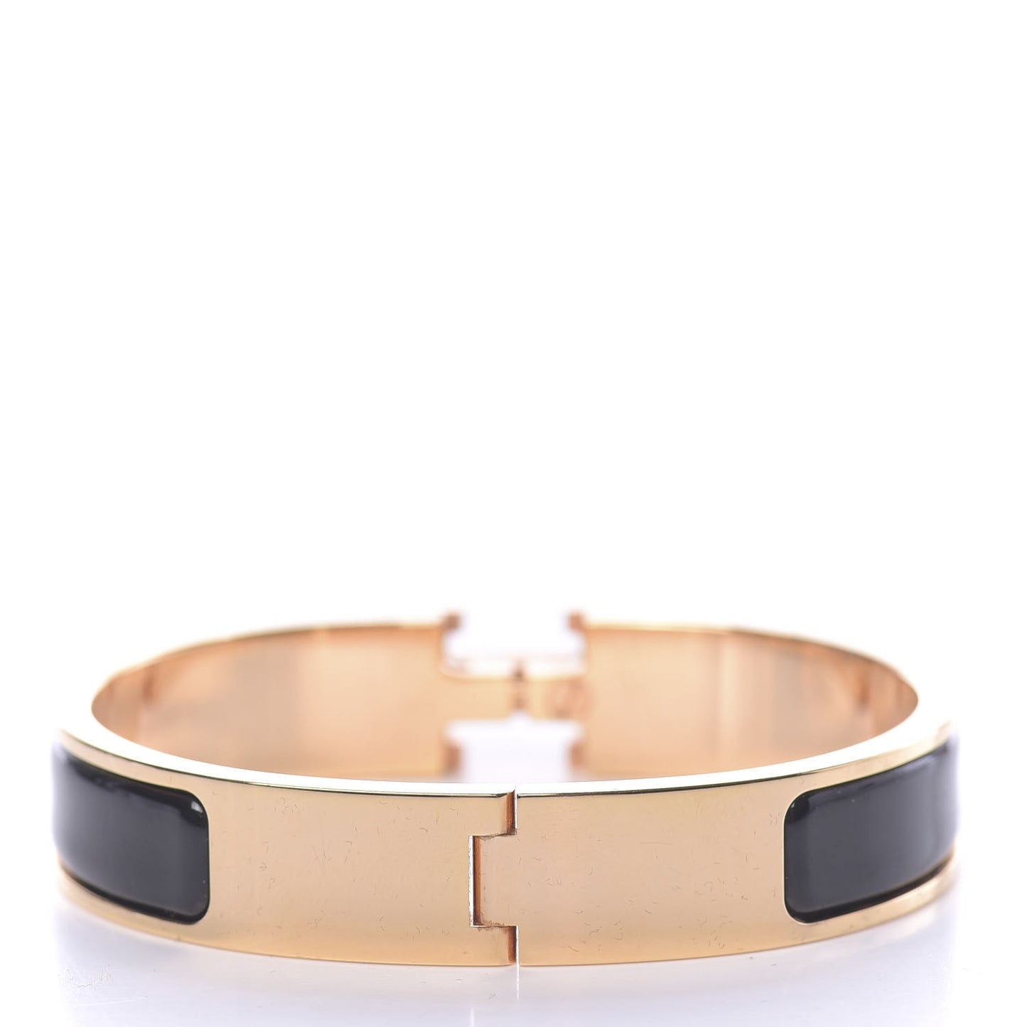 Enamel Narrow Clic Clac H Bracelet PM Black