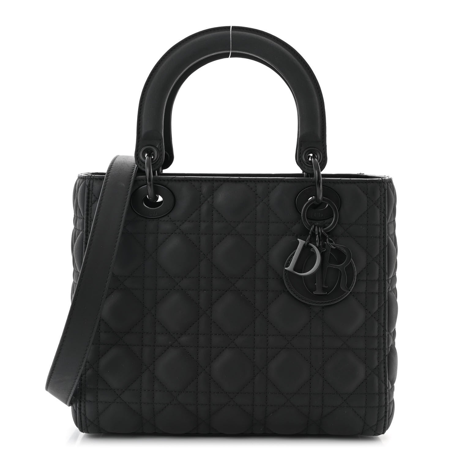 Christian Dior Ultra Matte Calfskin Cannage Medium Lady Dior Black 1 of 10