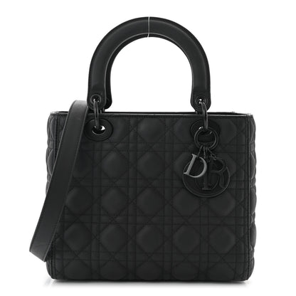 Christian Dior Ultra Matte Calfskin Cannage Medium Lady Dior Black 1 of 10