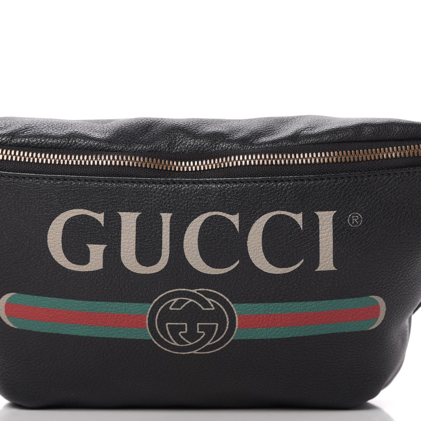 Grained Calfskin Logo Belt Bag Black