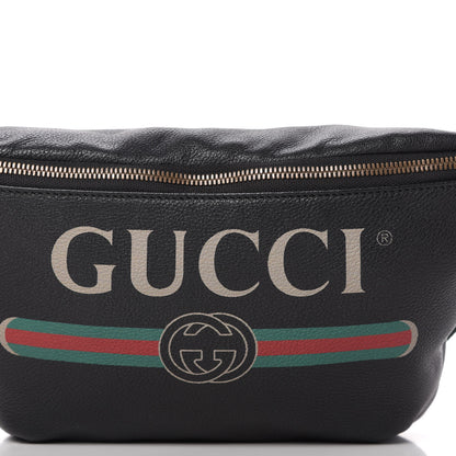 Gucci Grained Calfskin Logo Belt Bag Black 10 of 11