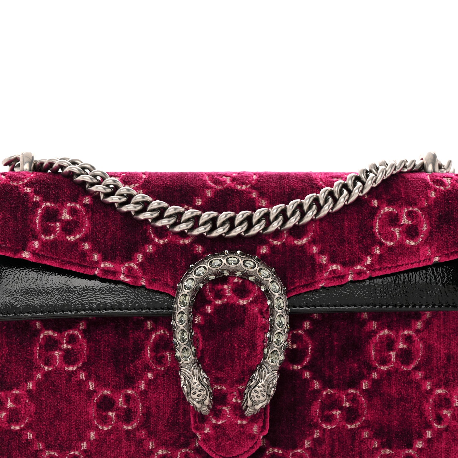 Gucci Velvet Skipper Crystal GG Monogram Small Dionysus Shoulder Bag Red Cipria Black Black Diamond 9 of 16