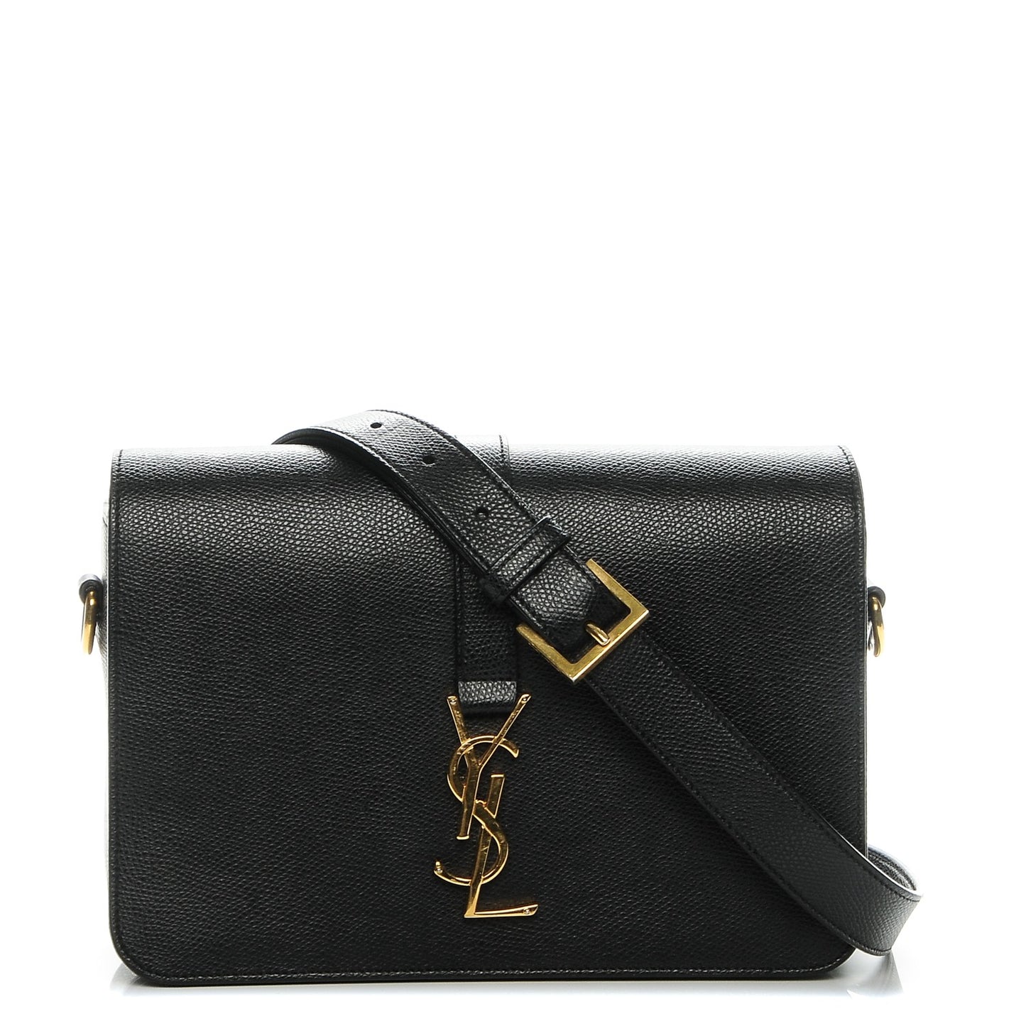 Textured Calfskin Medium Classic Monogram Universite Bag Black