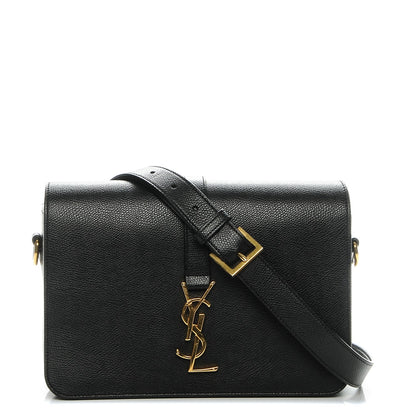 Saint Laurent Textured Calfskin Medium Classic Monogram Universite Bag Black 1 of 9