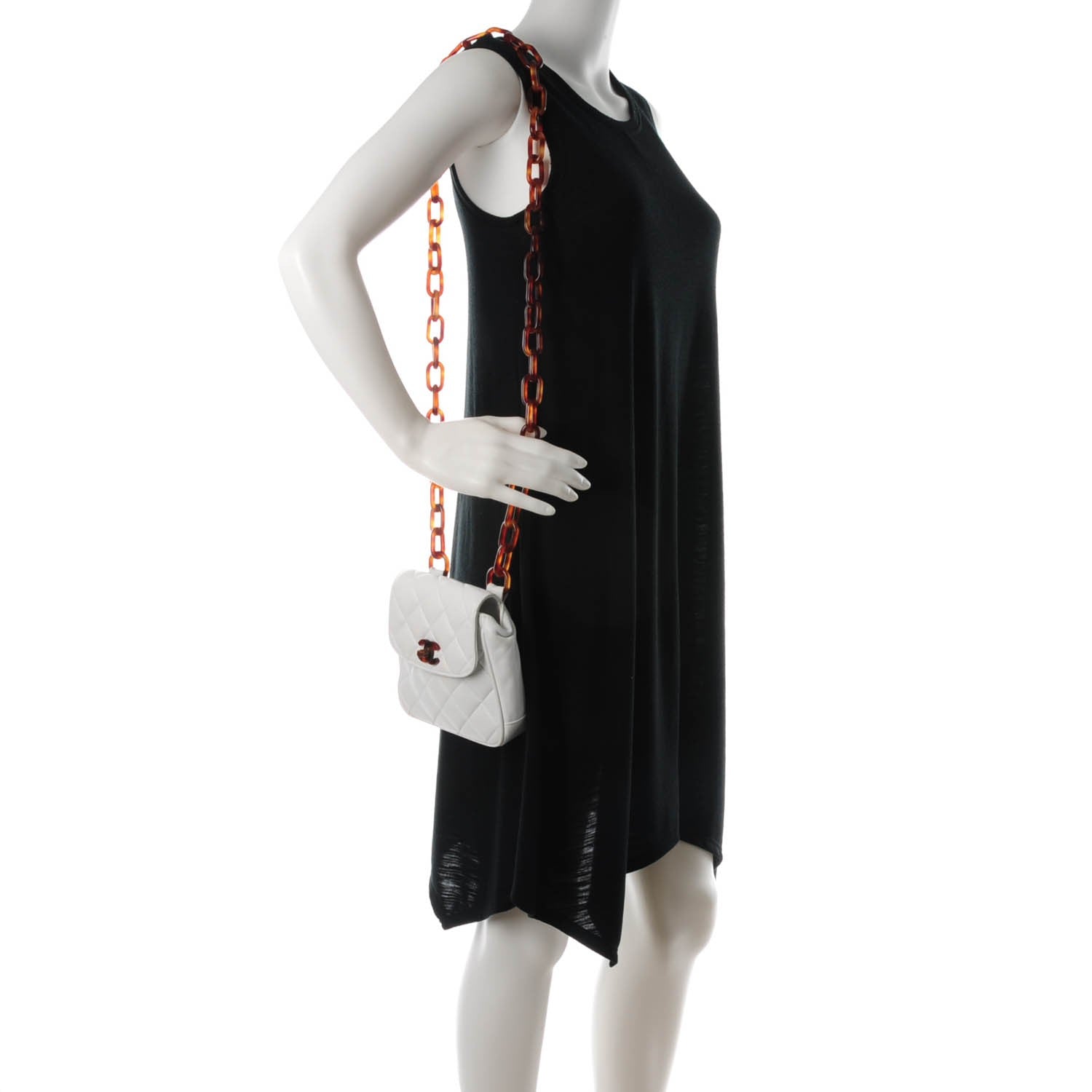 Chanel Lambskin Bekko Resin Mini Single Flap White 2 of 10