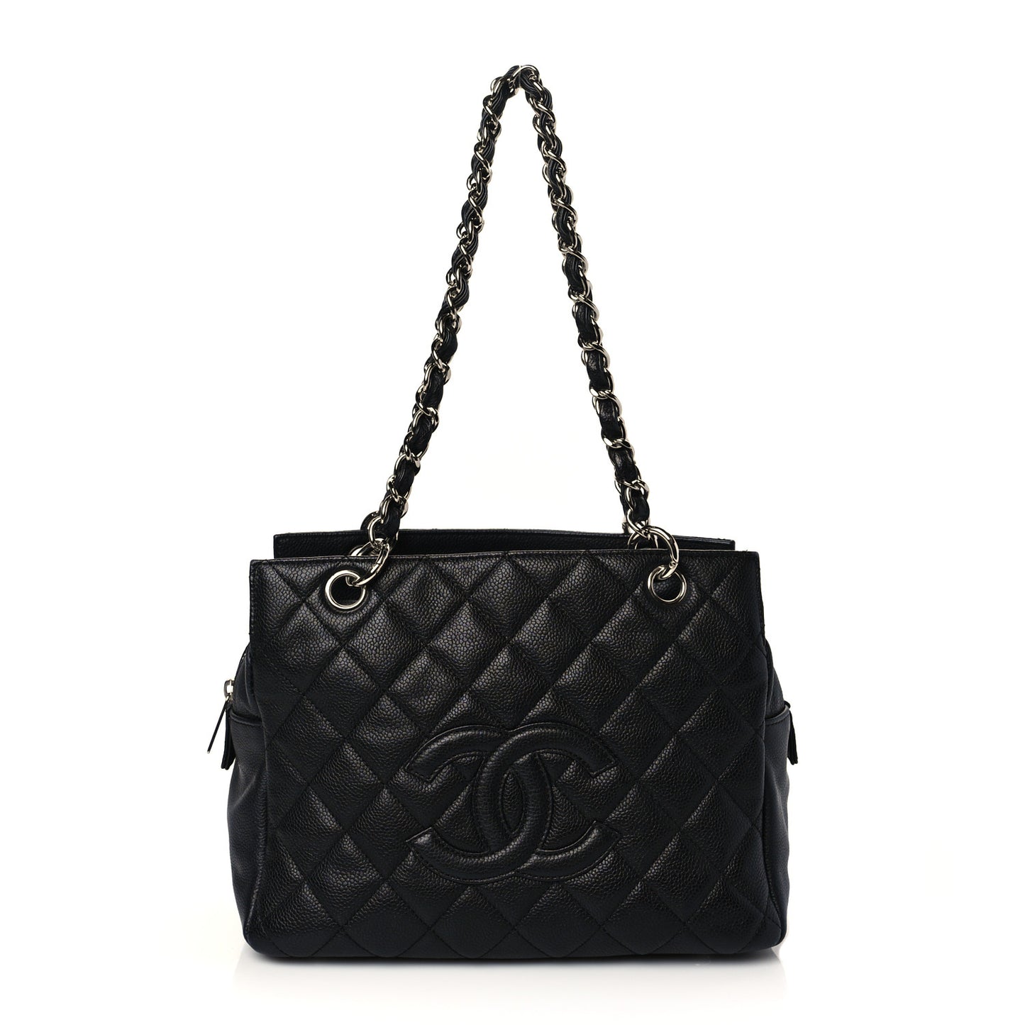 Caviar Quilted Petit Timeless Tote PTT Black