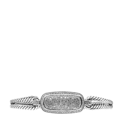 David Yurman Sterling Silver Diamond Elongated Albion Cable Bracelet 1 of 3