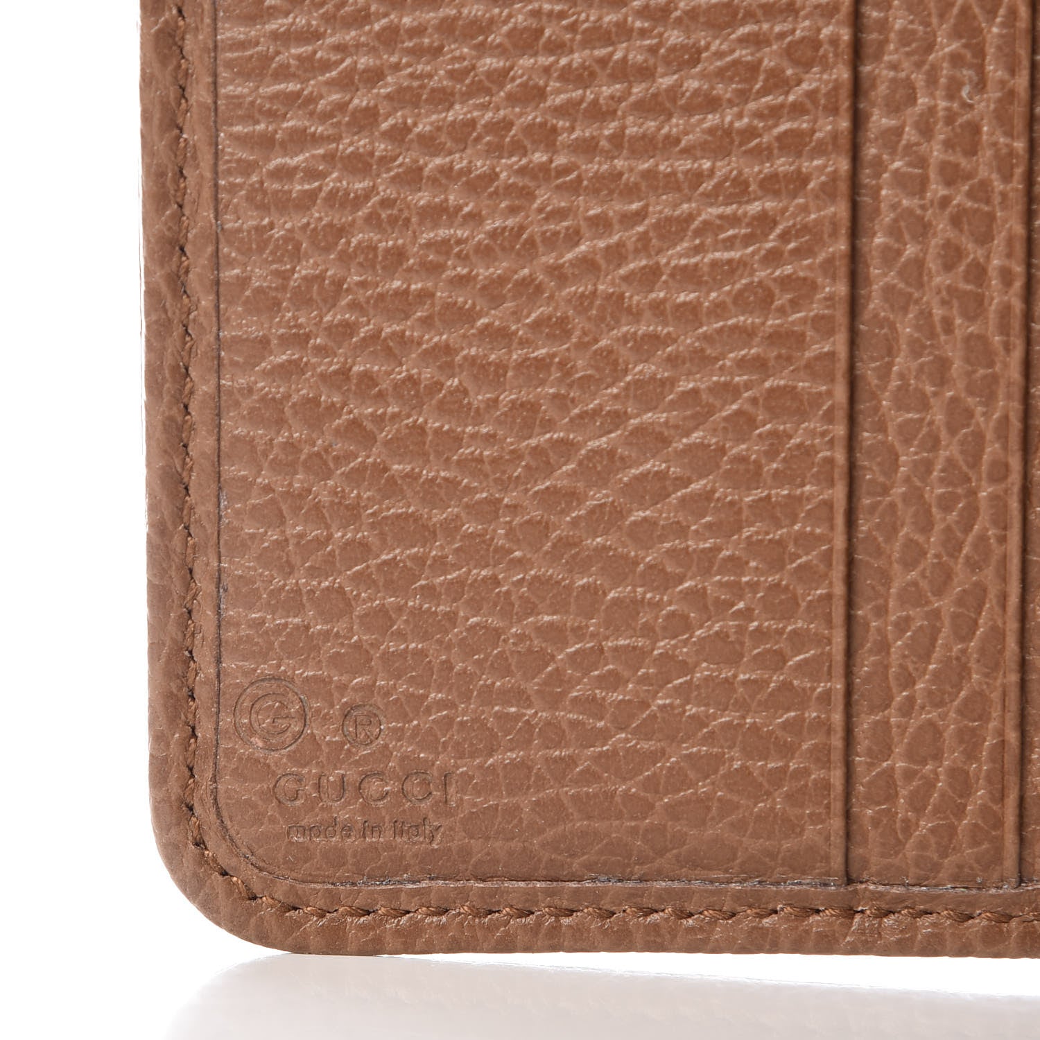 Gucci Monogram Dollar Calfskin Zip Around French Wallet Beige Ebony Tabacco 7 of 11