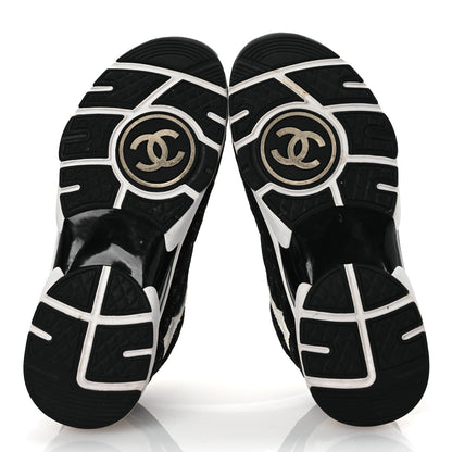 Chanel Suede Calfskin Printed CC Sneakers 36 White Black 7 of 13