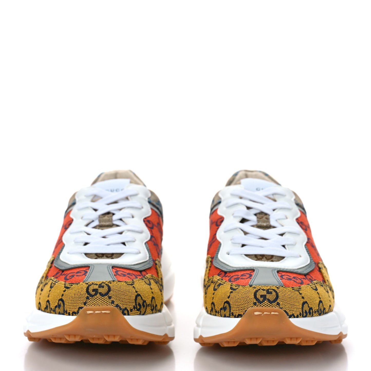 Monogram Multicolor Mens Rhyton Sneakers 8 Yellow Blue Great White Tabasco