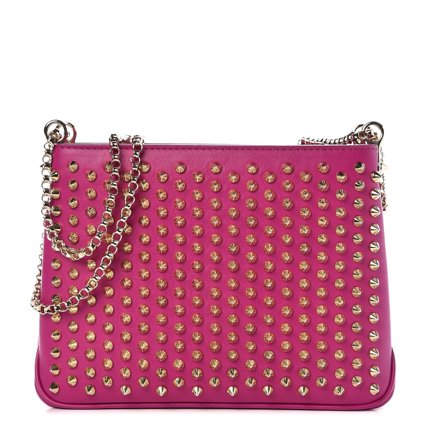 Calfskin Spiked Tribouli Crossbody Pink