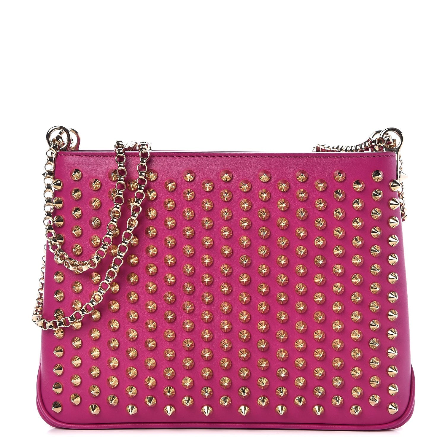 Christian Louboutin Calfskin Spiked Tribouli Crossbody Pink 1 of 8