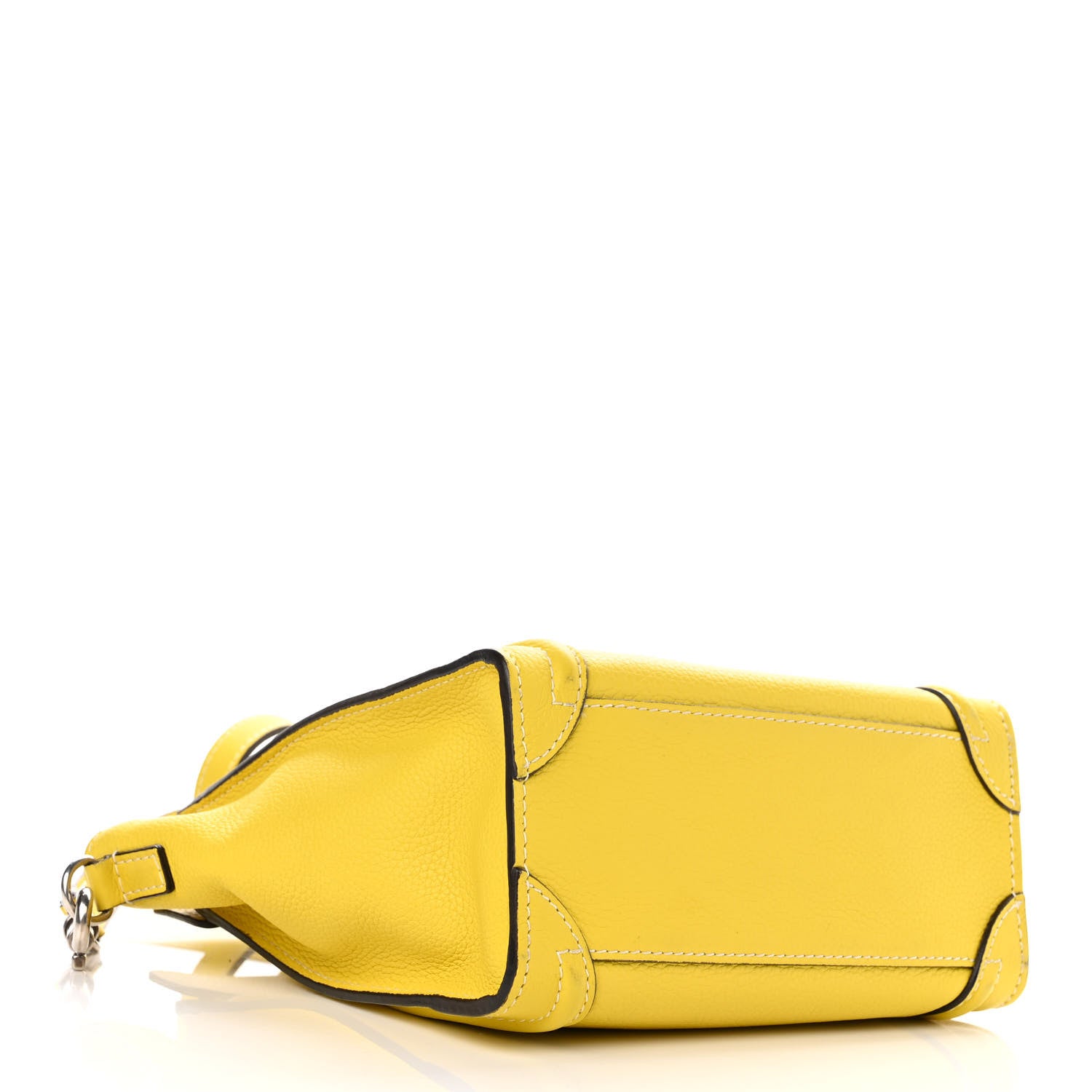 Celine Drummed Calfskin Nano Luggage Citron 3 of 11