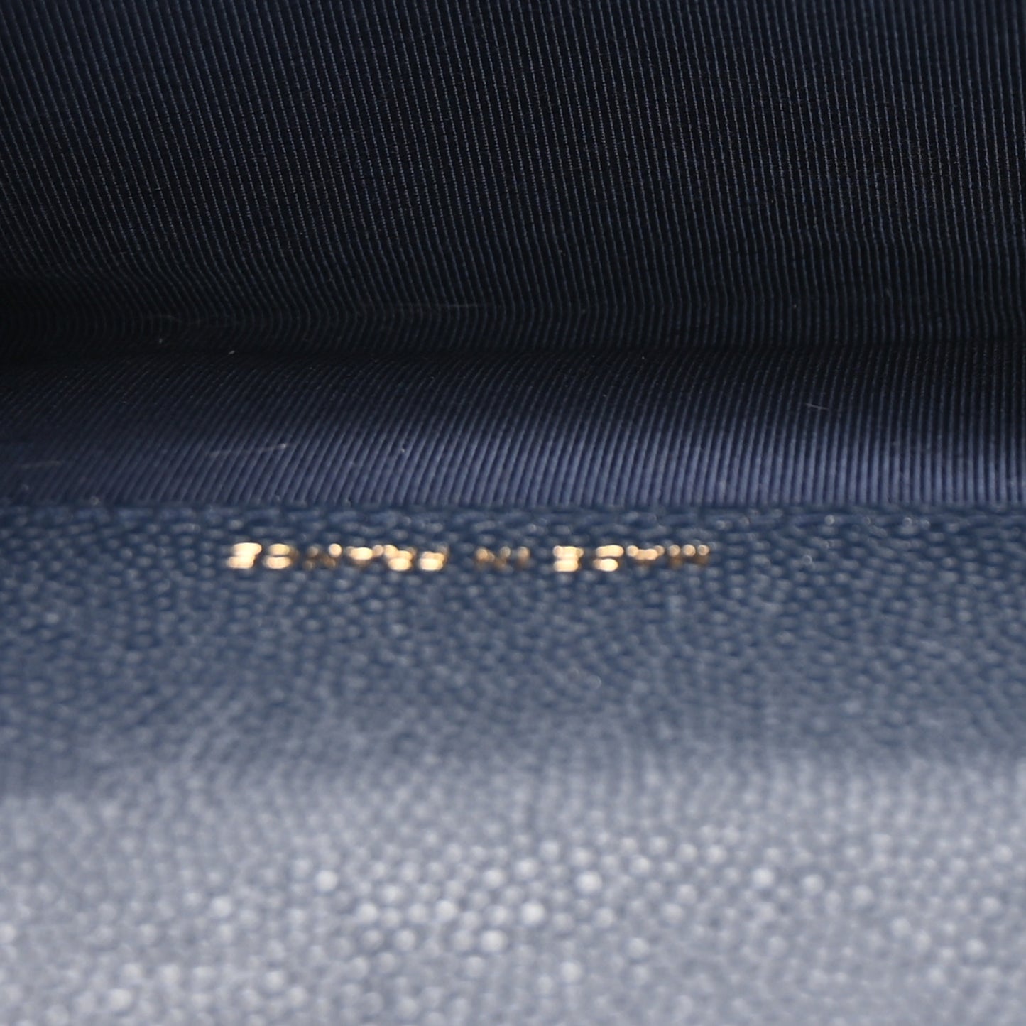 Caviar Quilted Flap Card Holder Wallet Navy Blue