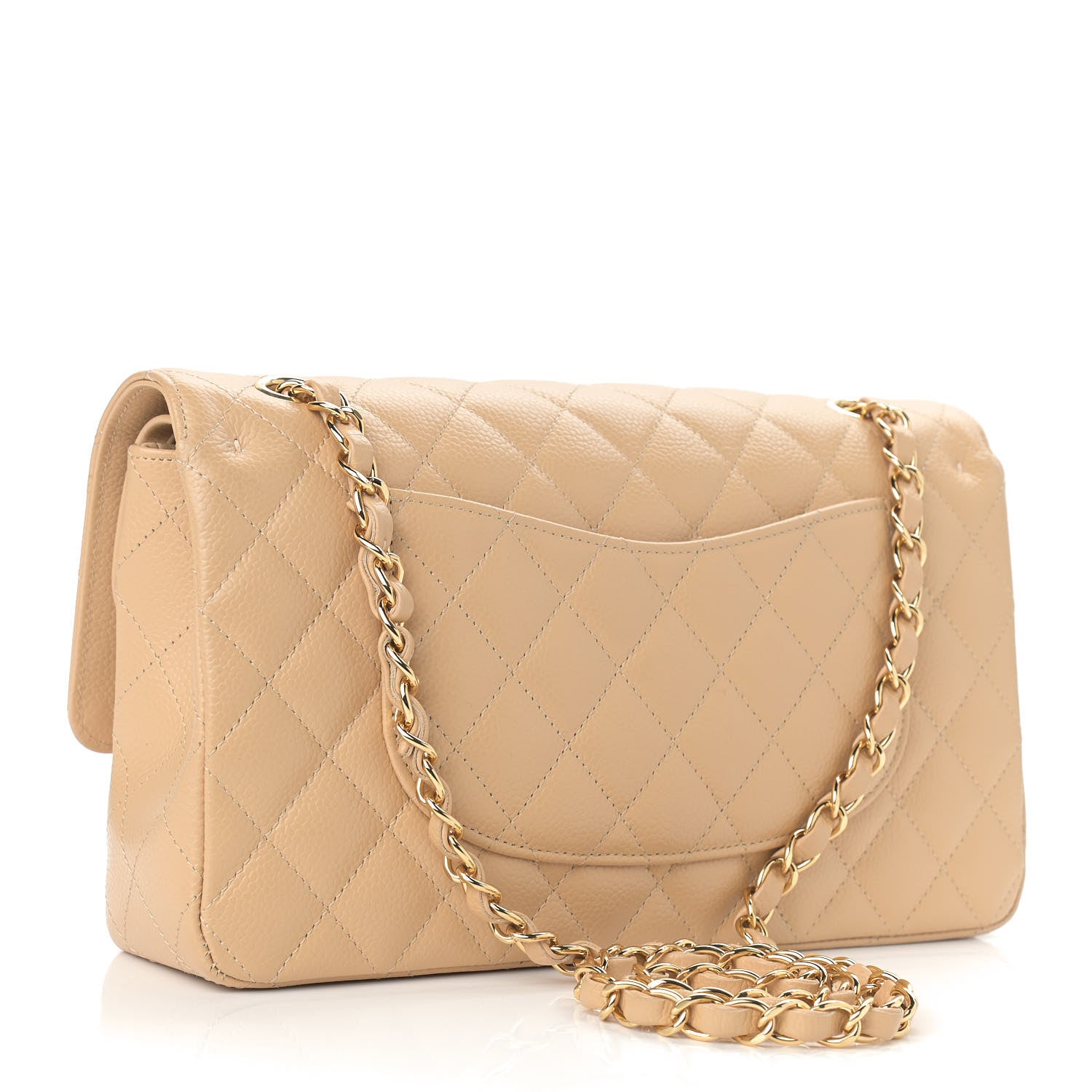Chanel Caviar Quilted Medium Double Flap Beige 3 of 10