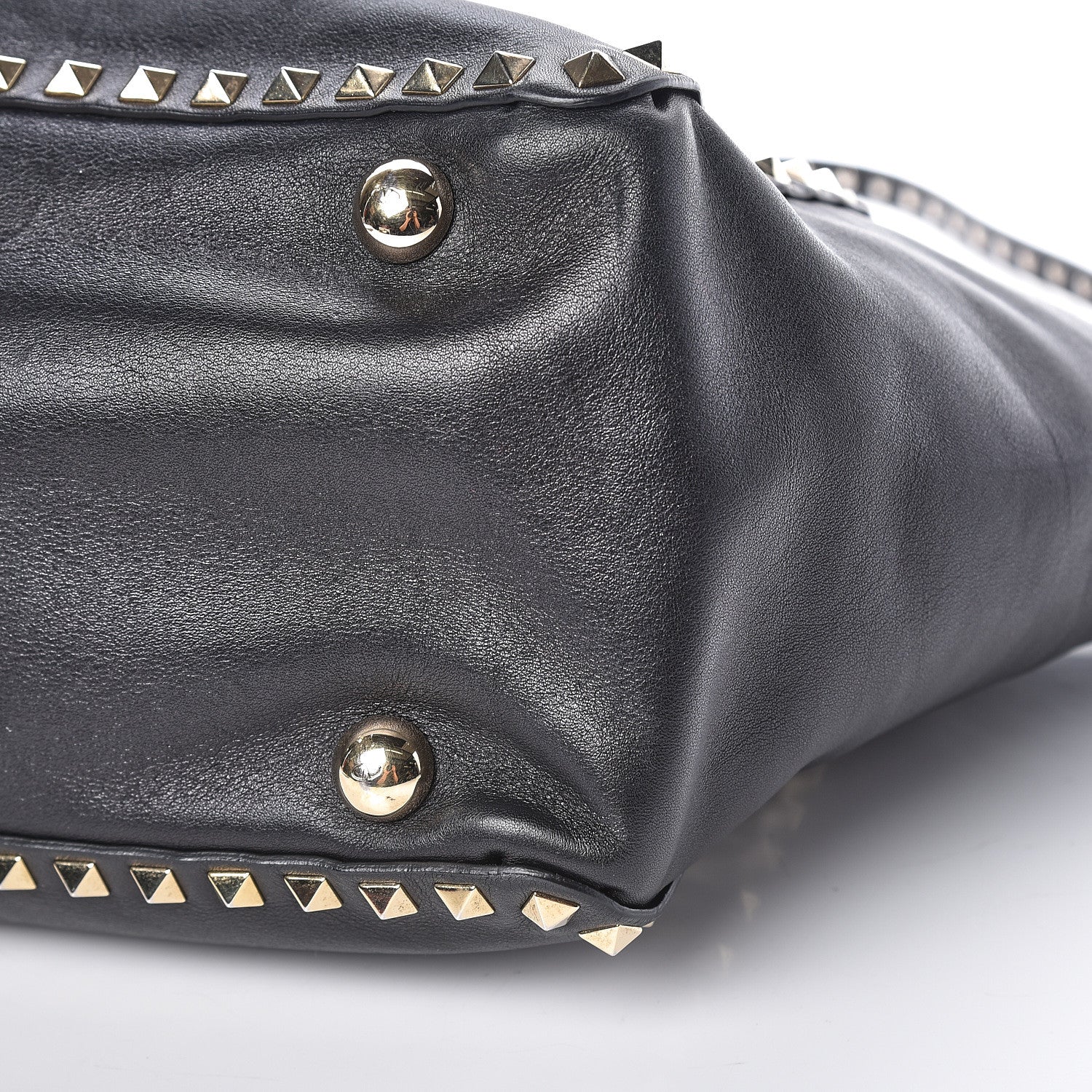 Valentino Garavani Vitello Medium Rockstud Tote Black 7 of 14