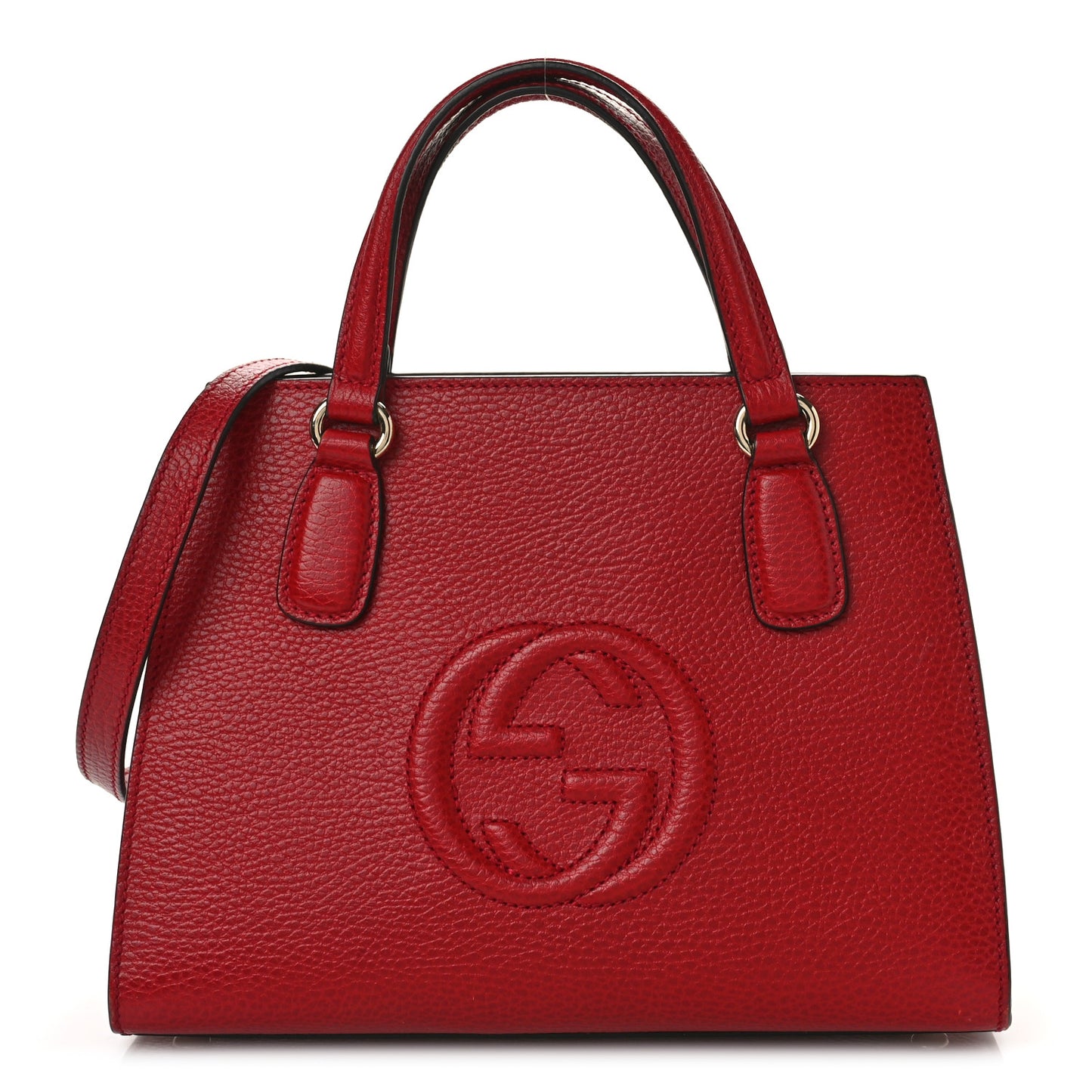 Dollar Calfskin Medium Soho Top Handle Satchel Hibiscus Red