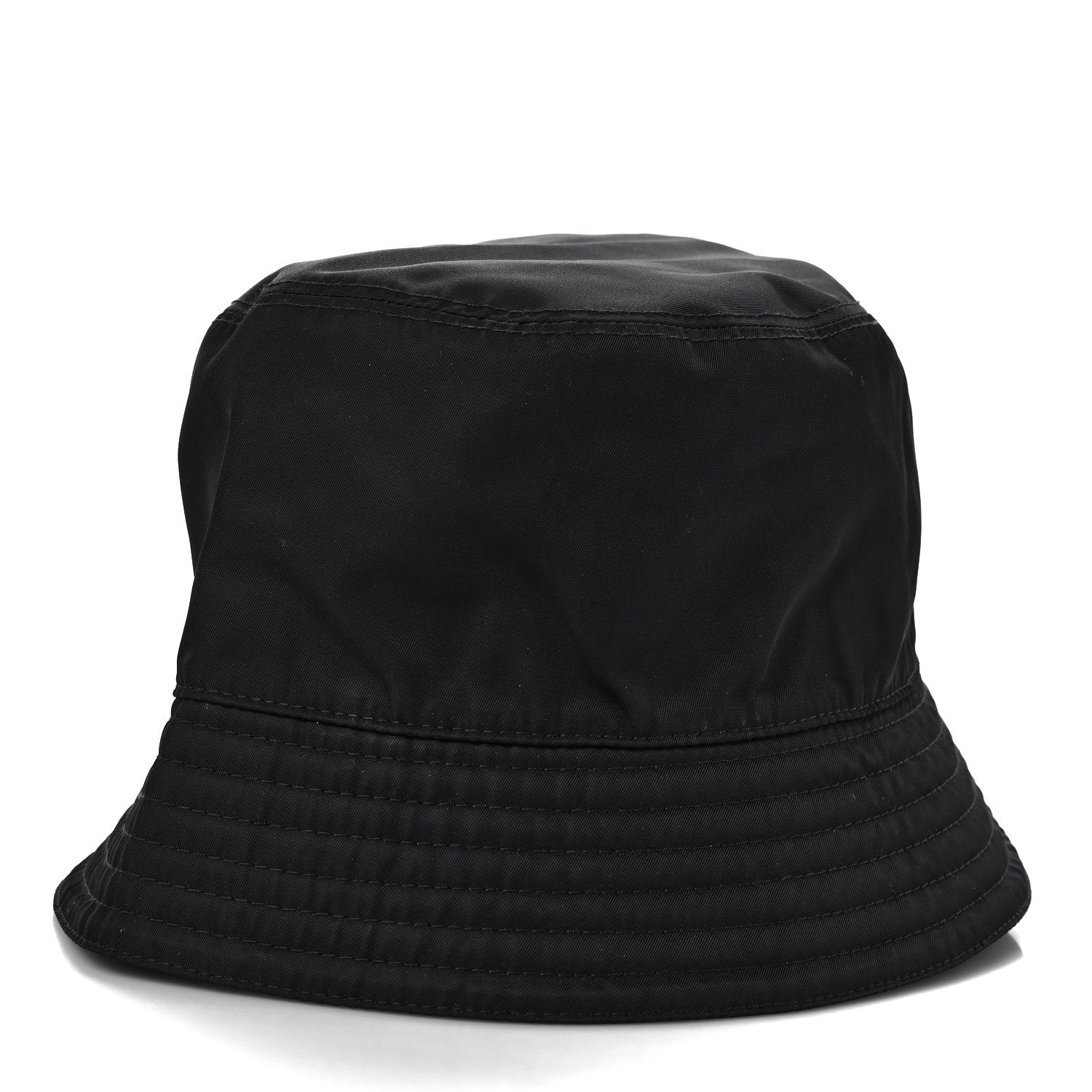 Prada Re-Nylon Metal Triangle Logo Womens Bucket Hat M Black 3 of 7