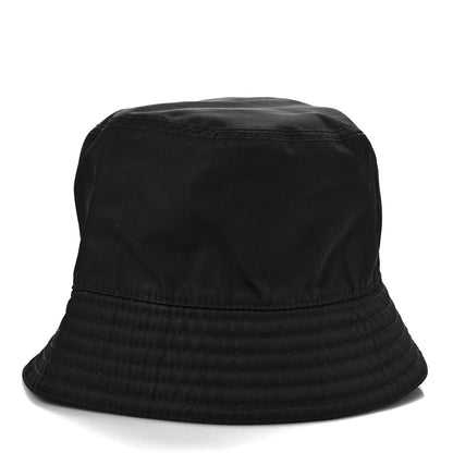 Prada Re-Nylon Metal Triangle Logo Womens Bucket Hat M Black 3 of 7