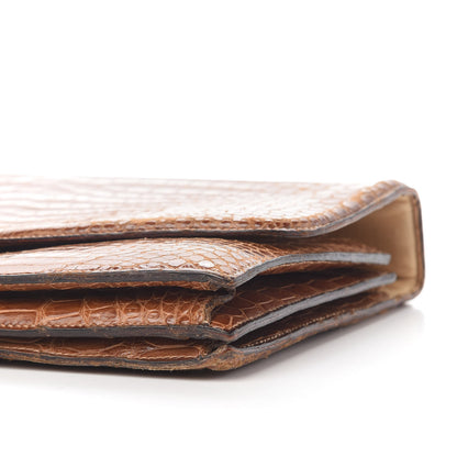 Hermes Shiny Porosus Crocodile Sac Chaine d Ancre Fauve 8 of 14