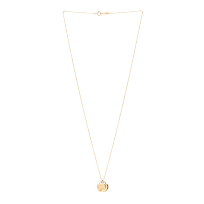 Tiffany 18K Yellow Gold Return to Tiffany Mini Double Heart Tag Pendant Necklace 3 of 5