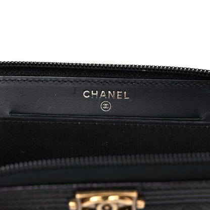 Chanel Caviar Quilted Small Boy Zip Around Wallet Black 5 of 8
