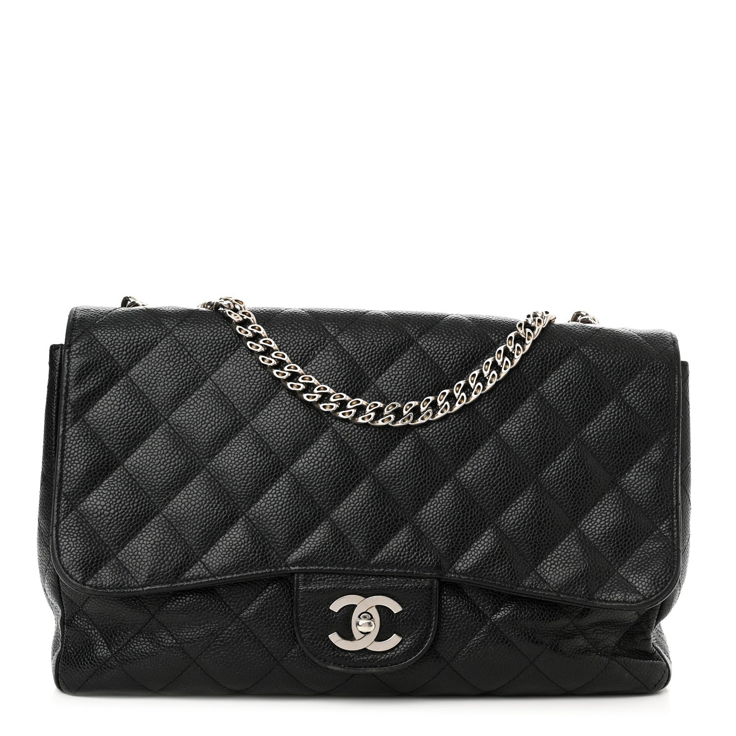 Chanel Caviar Quilted Jumbo Single Flap Bijoux Chain Black 1 of 12