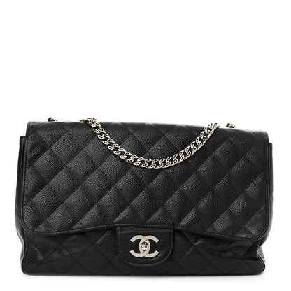 Chanel Caviar Quilted Jumbo Single Flap Bijoux Chain Black 1 of 12